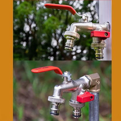 💥Hot Sales-49% OFF🔥Universal Stainless Steel Double Outlet Garden Water Faucet