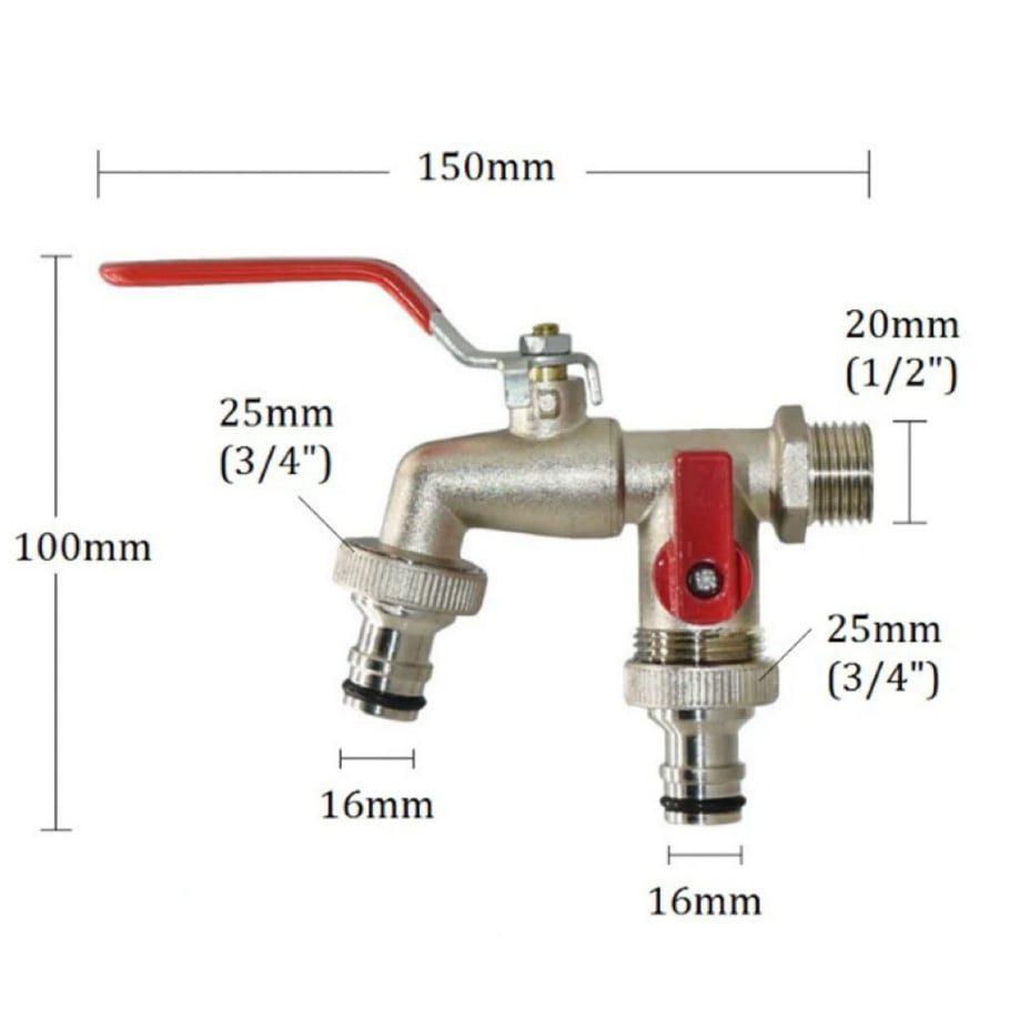 💥Hot Sales-49% OFF🔥Universal Stainless Steel Double Outlet Garden Water Faucet