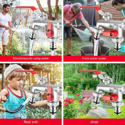 💥Hot Sales-49% OFF🔥Universal Stainless Steel Double Outlet Garden Water Faucet