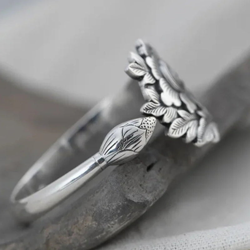 🌺Vintage Silver 3D Peony Bracelet