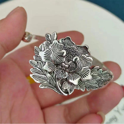 🌺Vintage Silver 3D Peony Bracelet