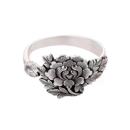 🌺Vintage Silver 3D Peony Bracelet