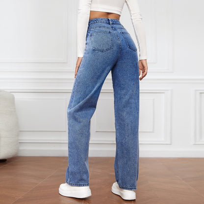 ⏰49% OFF🔥Casual High Waist Multi-Pocket Wide Leg Stretchy Jeans