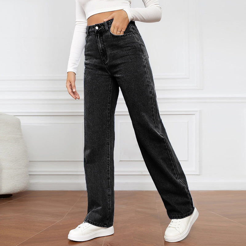 ⏰49% OFF🔥Casual High Waist Multi-Pocket Wide Leg Stretchy Jeans