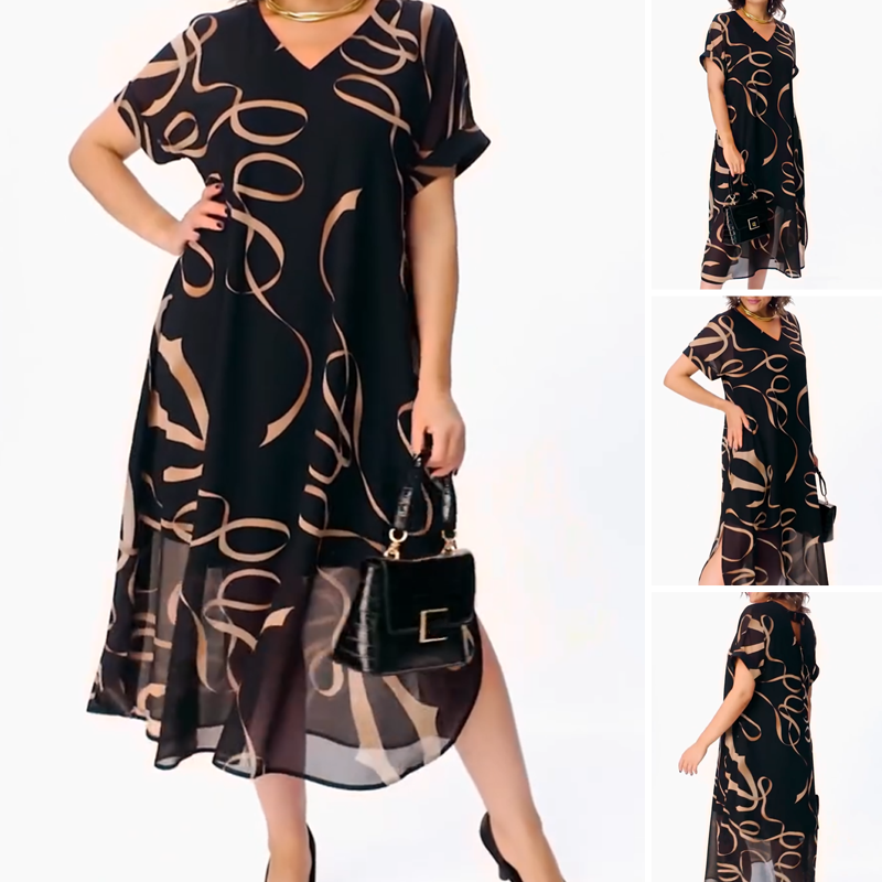 👗Flowy V-Neck Midi Dress💕