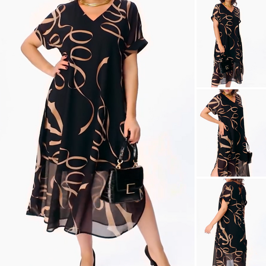 👗Flowy V-Neck Midi Dress💕