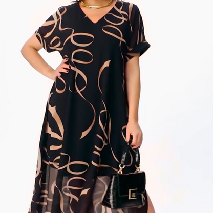 👗Flowy V-Neck Midi Dress💕