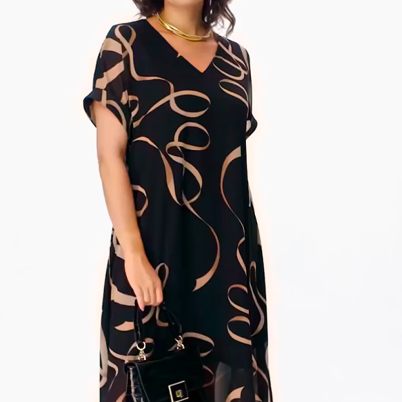 👗Flowy V-Neck Midi Dress💕