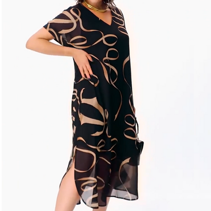 👗Flowy V-Neck Midi Dress💕