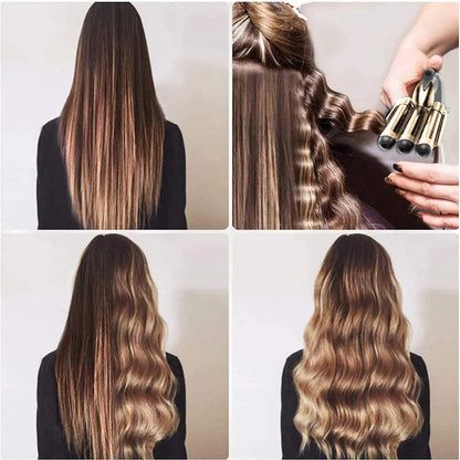 3-Barrel Curling Iron with Adjustable Temperature