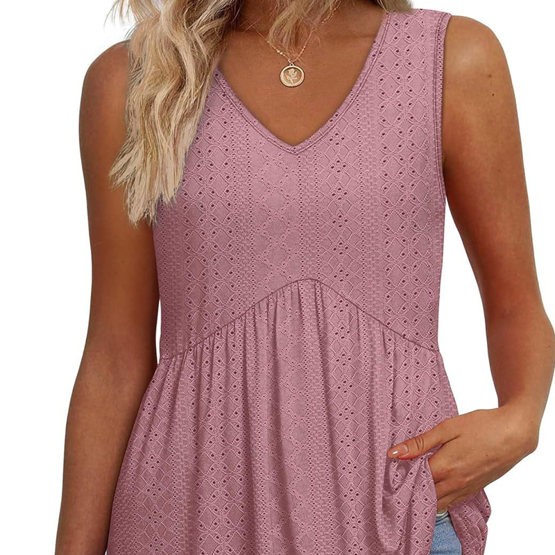🍃Women’s Casual V-Neck Floral Ruffles Sleeveless Top