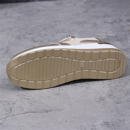 🍂Women's Casual Mesh Lace-Up Wedge Sole Sneakers with Side Zipper