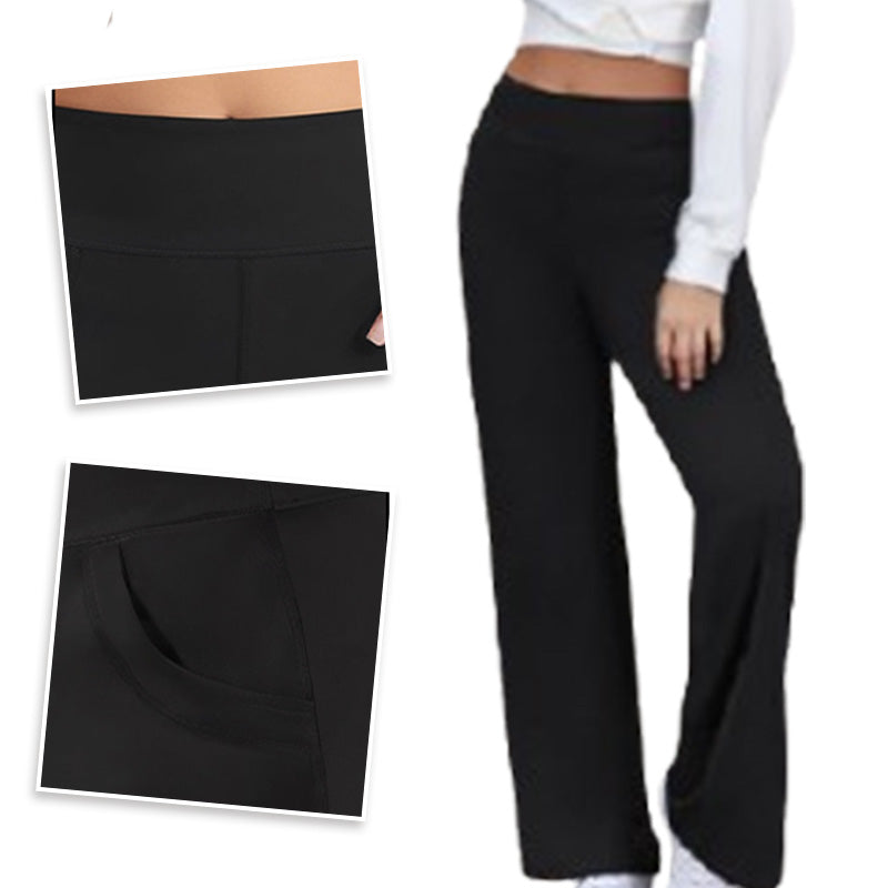 🔥Women's high-waisted stretch yoga pants in a solid color