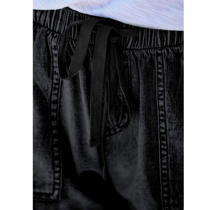 🍃High Waist Drawstring Distressed Denim Shorts