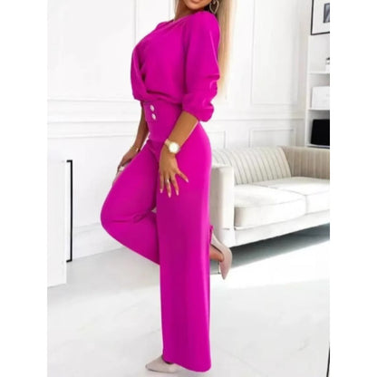💕Women's Fashion V-Neck Top and Pants Set