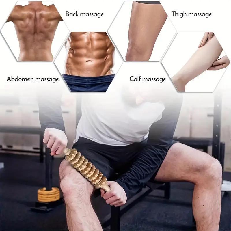 💥12 Rollers Curved Wooden Massage Stick