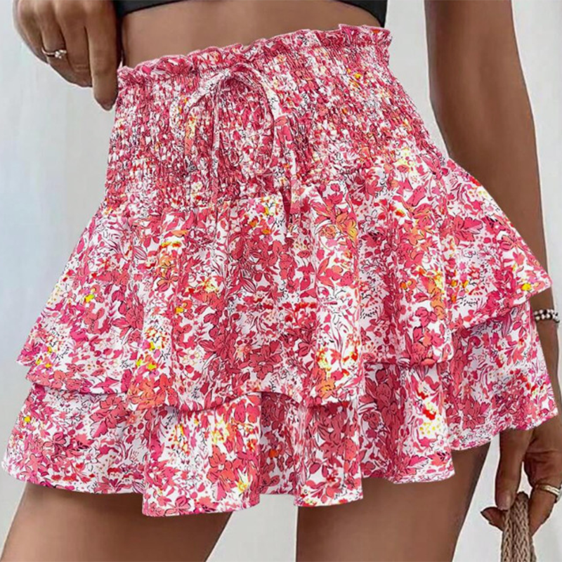 💕Lightweight Slimming Floral Ruffle Tiered Skirt✨