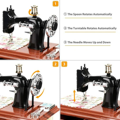 🪗Time Limit Sale 49% OFF - Wood Mini Sewing Machine Music Box