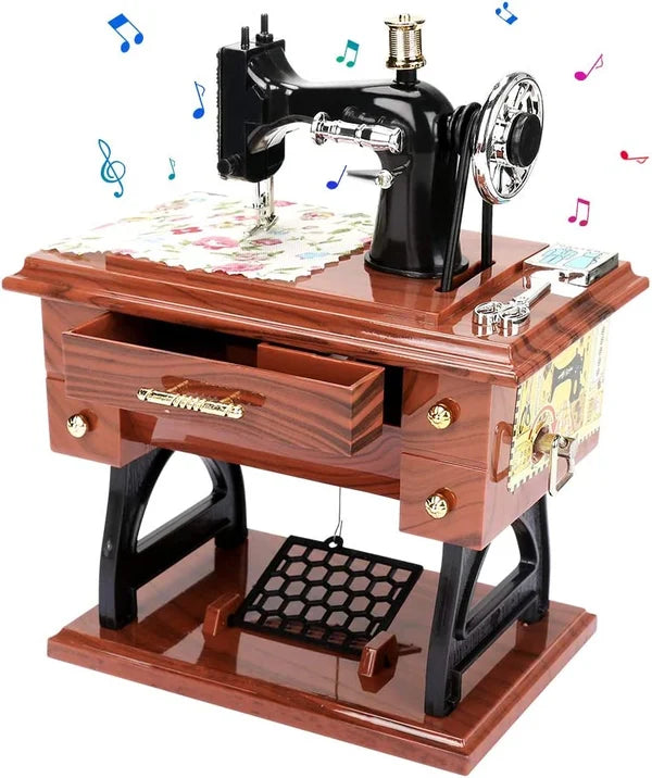 🪗Time Limit Sale 49% OFF - Wood Mini Sewing Machine Music Box