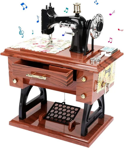 🪗Time Limit Sale 49% OFF - Wood Mini Sewing Machine Music Box