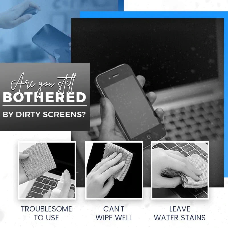 Portable Reusable 2 in 1 Screen Cleaner & Microfiber Cloth