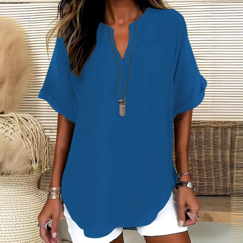 🌸Spring Sale 49% OFF👕Fashion Loose Solid Color Short Sleeve Top