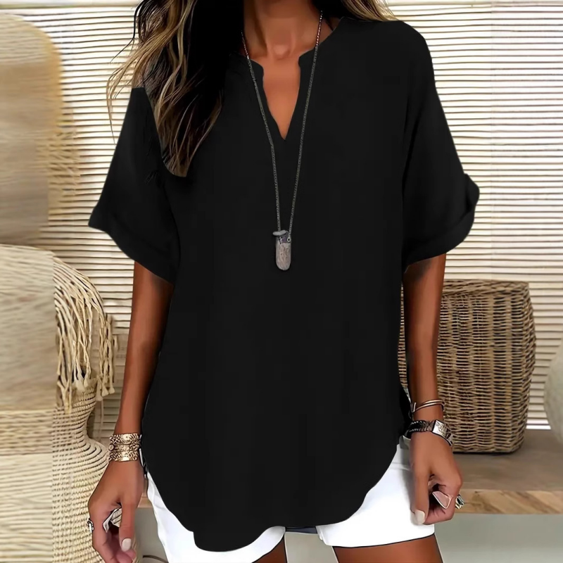 🌸Spring Sale 49% OFF👕Fashion Loose Solid Color Short Sleeve Top