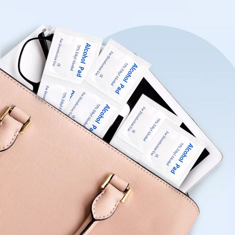 Disposable alcohol swabs with 75% ethyl alcohol