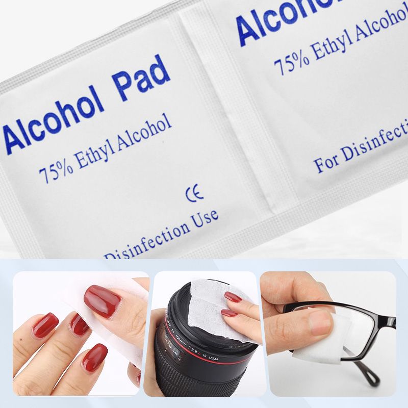 Disposable alcohol swabs with 75% ethyl alcohol
