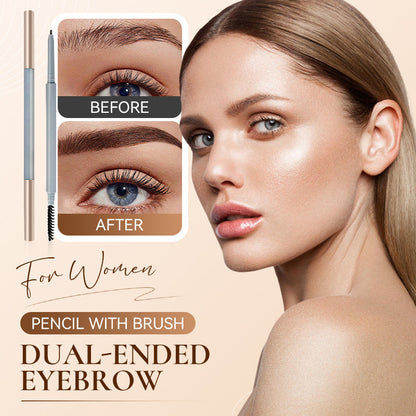 Dual-Ended Eyebrow Pencil with Brush for Women