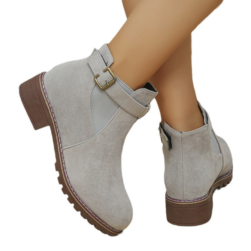 🎁 Hot Sale 49% OFF 🔥Women's Solid Elastic Low Heel Ankle Boots