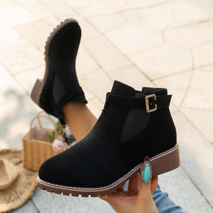 🎁 Hot Sale 49% OFF 🔥Women's Solid Elastic Low Heel Ankle Boots