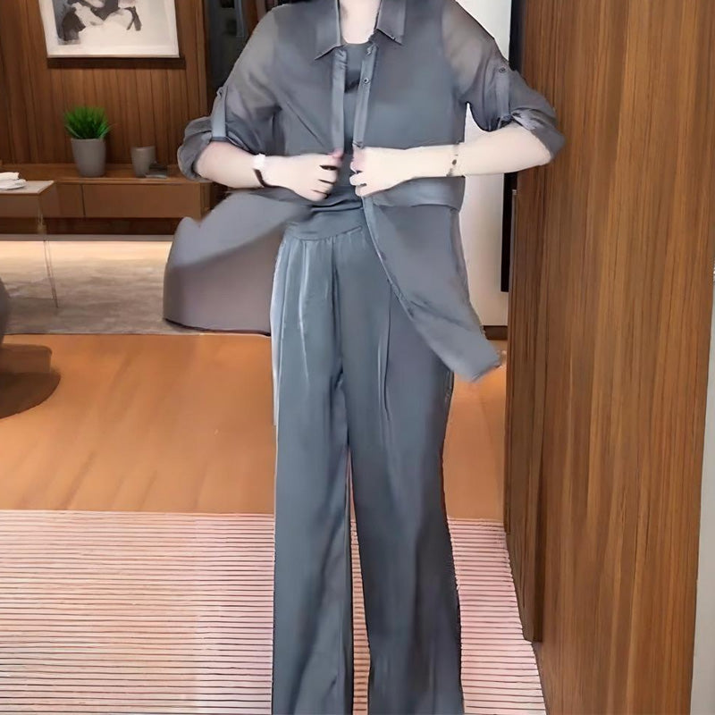 🔥2025 BEST SALE🔥💃Women's 3-Piece Shirt Jacket, Vest and Pants Set