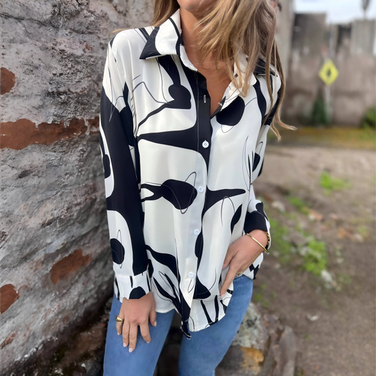 🍂Women's Artistic Print Loose Shirt