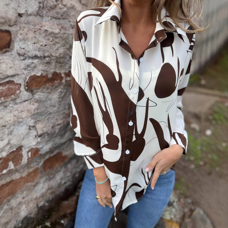 🍂Women's Artistic Print Loose Shirt