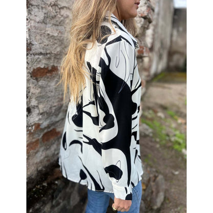 🍂Women's Artistic Print Loose Shirt