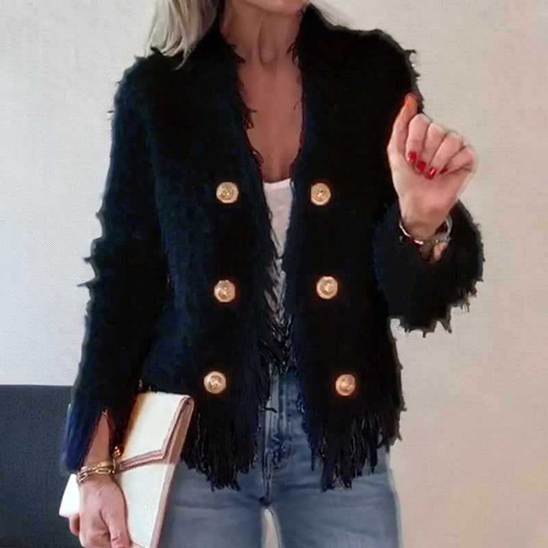 💖 Women’s Fashion Button Tassel Short Coat✨