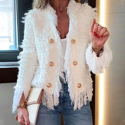 💖 Women’s Fashion Button Tassel Short Coat✨