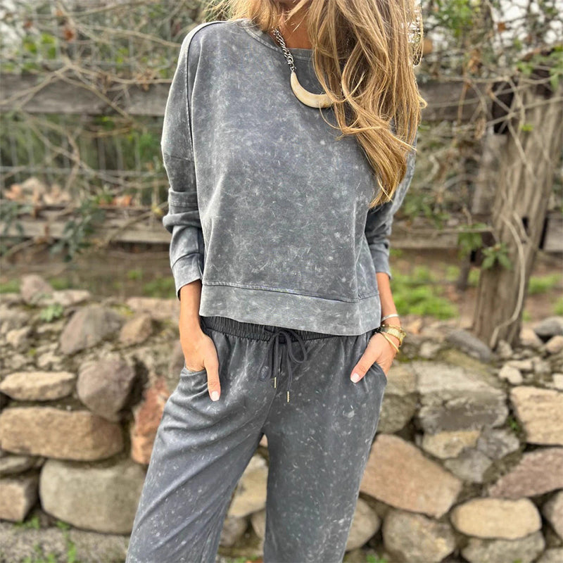 🍂Women's Crewneck Sweatshirt & Drawstring Pants Set