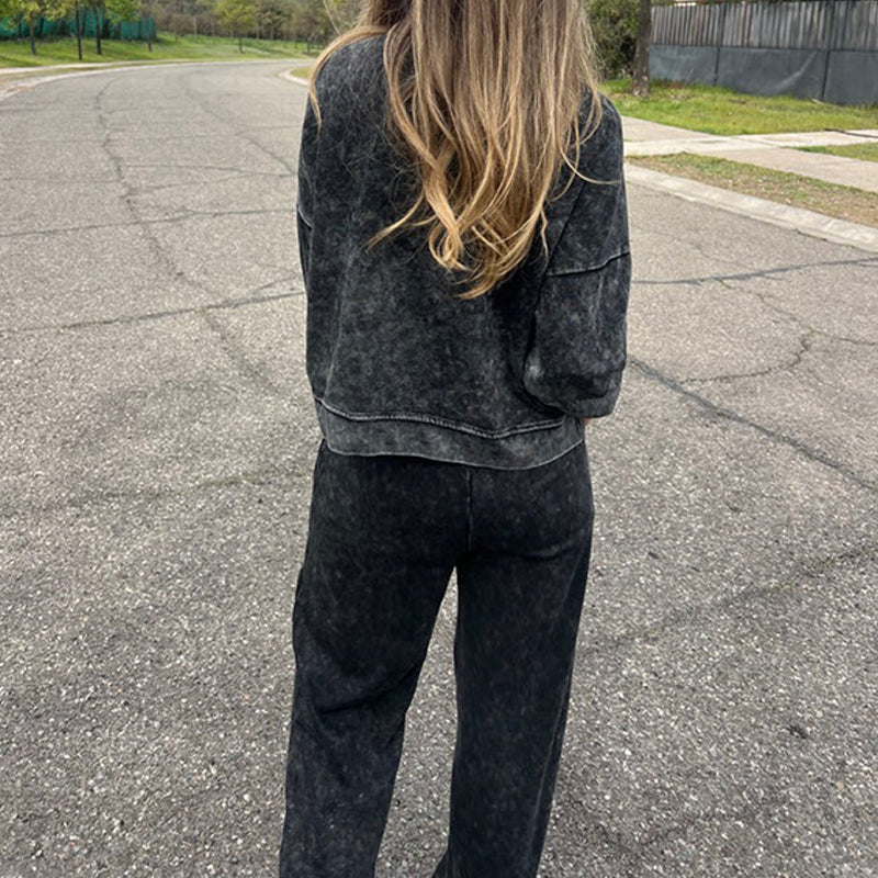 🍂Women's Crewneck Sweatshirt & Drawstring Pants Set