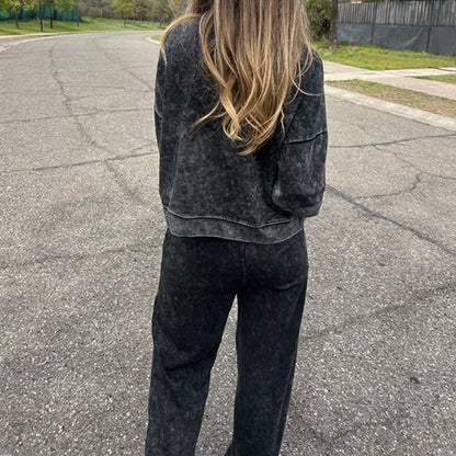 🍂Women's Crewneck Sweatshirt & Drawstring Pants Set