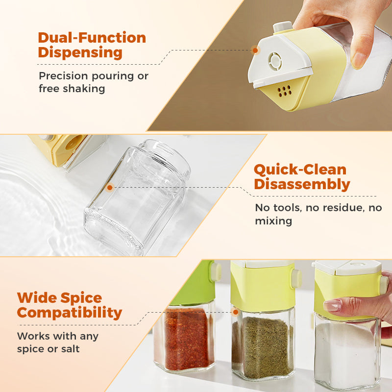 ✨Quantitative Dual Mouth Press-Type Spice Dispenser
