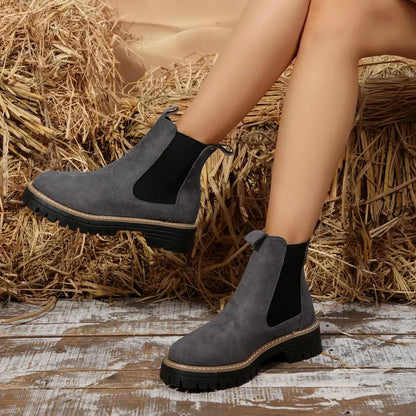 🍂Women's Solid Elastic Low Heel Ankle Boots