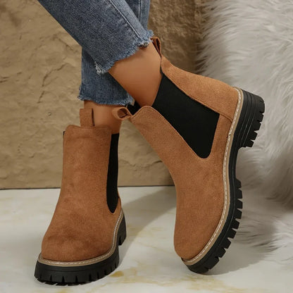🍂Women's Solid Elastic Low Heel Ankle Boots