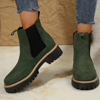 🍂Women's Solid Elastic Low Heel Ankle Boots