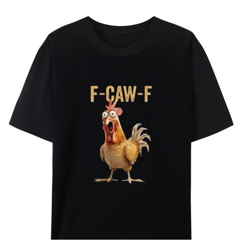 🔥LAST DAY SALE 49% OFF!!🐓F-Caw-F😍Humorous Chicken Pattern T-Shirt🖤