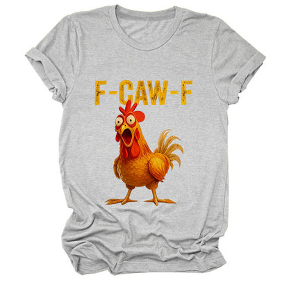 🔥LAST DAY SALE 49% OFF!!🐓F-Caw-F😍Humorous Chicken Pattern T-Shirt🖤