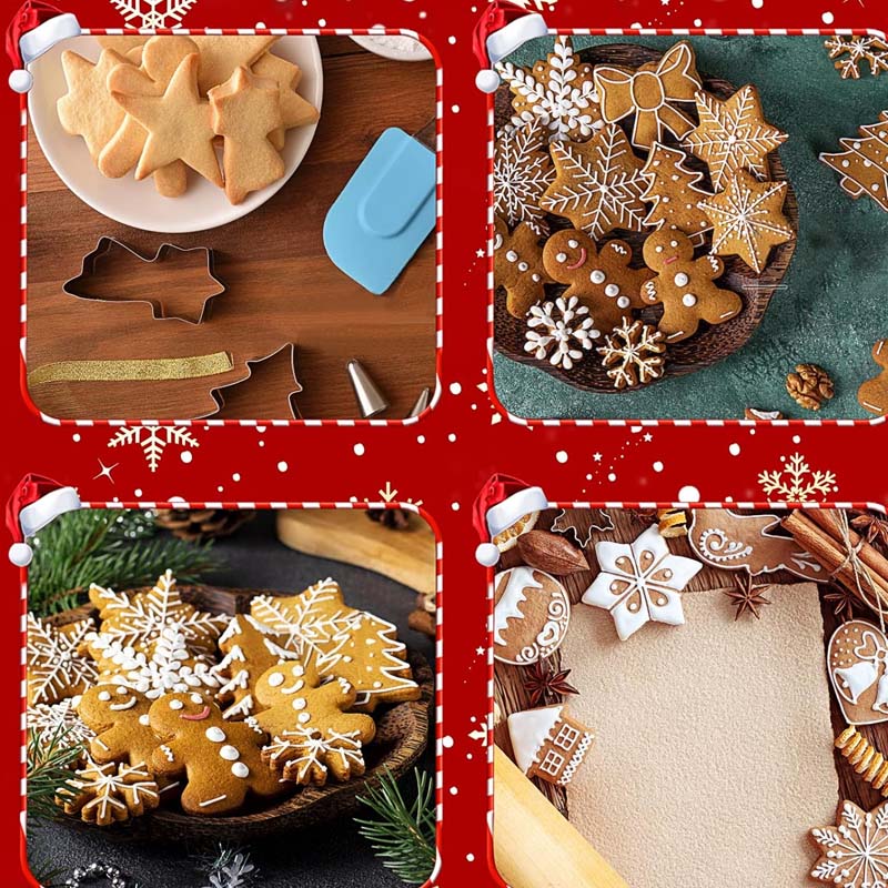 🌈24-Piece Stainless Steel Christmas Cookie Cutters Set