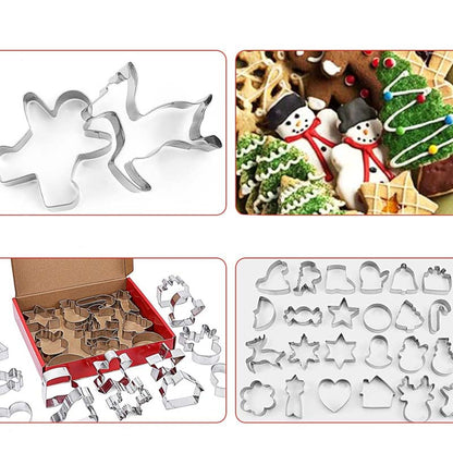 🌈24-Piece Stainless Steel Christmas Cookie Cutters Set