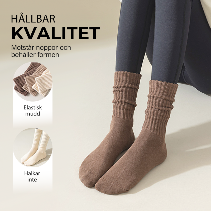 Warm Women's Mid-Length Socks for Fall and Winter